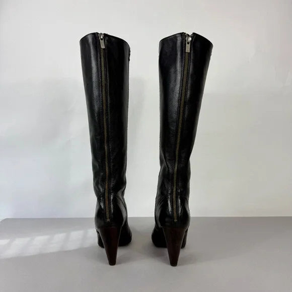 Frye Regina Zip Black Leather Boots - Picture 6 of 12